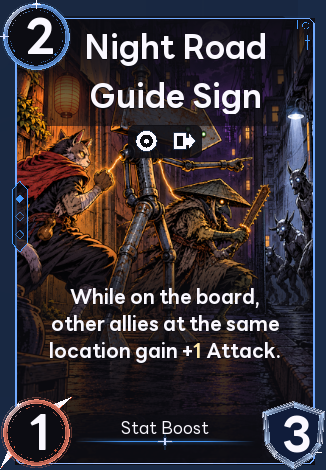 Night Road Guide Sign
