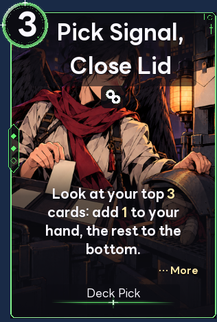 Pick Signal, Close Lid