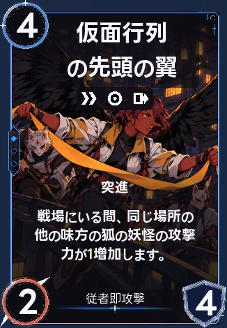 仮面行列の先頭の翼