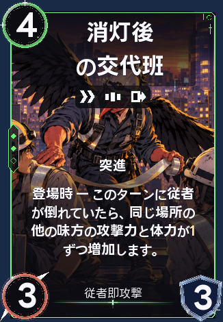 消灯後の交代班
