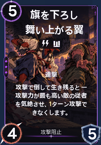 旗を下ろし舞い上がる翼