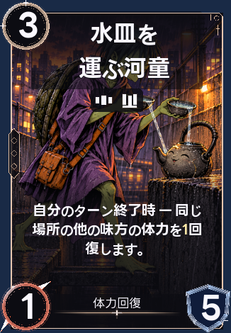 水皿を運ぶ河童