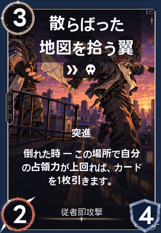 散らばった地図を拾う翼