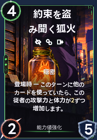約束を盗み聞く狐火