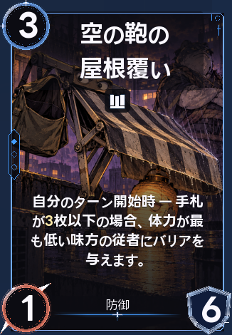 空の鞄の屋根覆い
