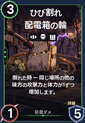 ひび割れ配電箱の輪
